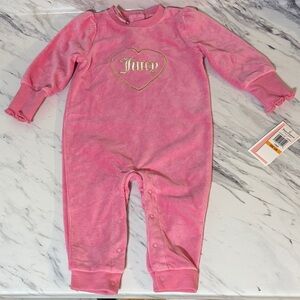 Juicy Couture Pink Velour Heart One-Piece